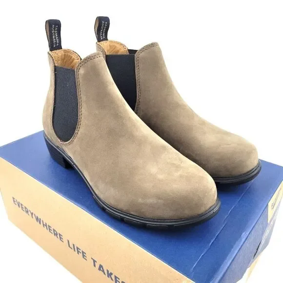 BLUNDSTONE 1974 Stone nubuck ankle womens chelsea boot US size 8.5 - Picture 1 of 16